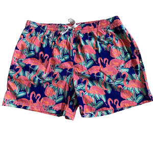 Chubbies Swim Trunk 6 inch inseam Mens 2XL Retro Flamingo Beach Mesh Lined